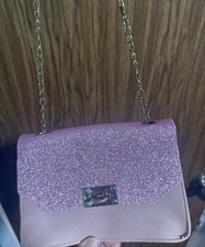 Women s Small Purple Glitter Shoulder Bag Sil...