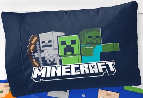 Minecraft "I got your back" Wende-Bettwäsche-Set 135x200 80x80 Baumwolle Bettset - Bild 2 von 5
