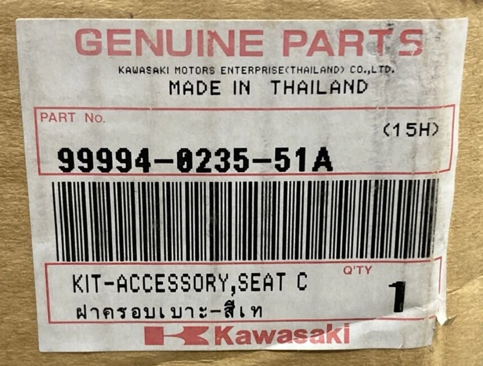 NUEVO GENUINO KAWASAKI 99994-0235-51A Kit - Accesorio, Funda Asiento, Gris Foto 2 de 4