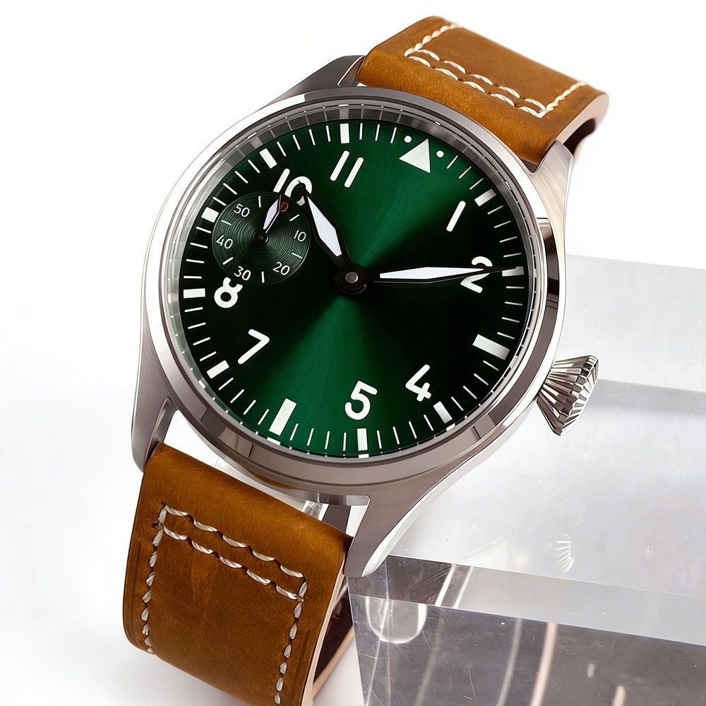 42mm Sapphire Glass Blue/Black/Green Dress Watch For Asia6497 Hand-Winding Watch