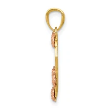 14k Two-tone with White Rhodium GRANDMA Heart with Flowers Pendant K2680