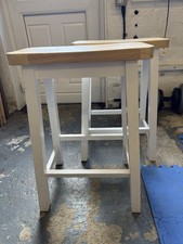 Habitat Pair Of saddle bar Stools - Two Tone