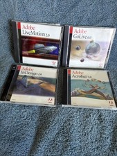 Adobe Vintage Software Lot GoLive LiveMotion InDesign Acrobat Original CDs