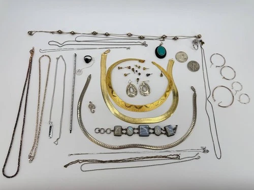 VTG Sterling Silver 925 Jewelry Lot Necklaces Earrings Bracelets 310g No Testing