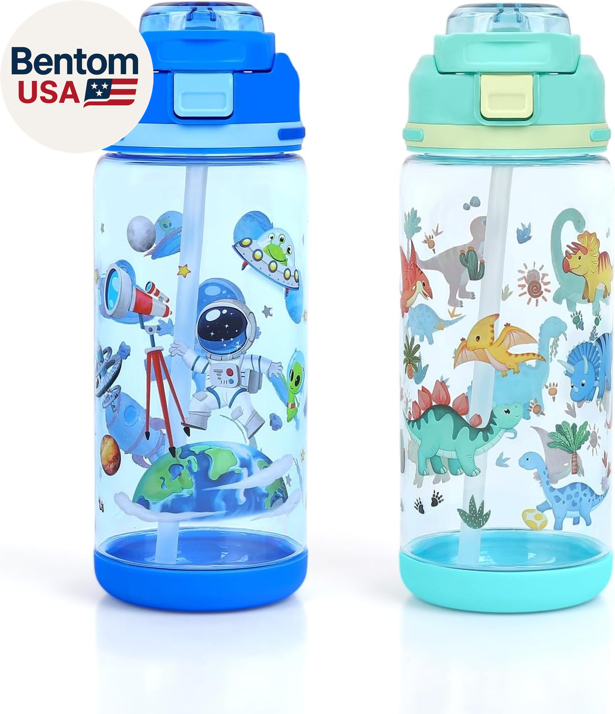 2 Kids Water Bottle 20Oz Durable Leak-Proof Plastic Water Cu