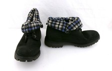 Timberland Shoes Roll Top Genuine Wool Black/Tartan Men Boots Mismatched 11.5/11