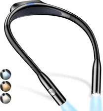 LED Neck Light Rechargeable, Bendable Light for Crafting Knitting, 3 Color Modes