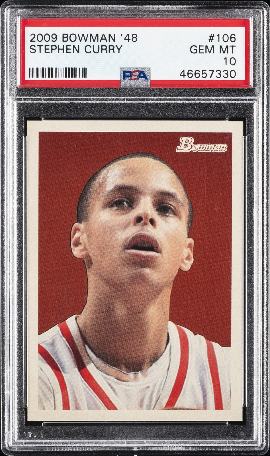 2009 BOWMAN '48 #106 STEPHEN CURRY ROOKIE RC #/2009 PSA 10