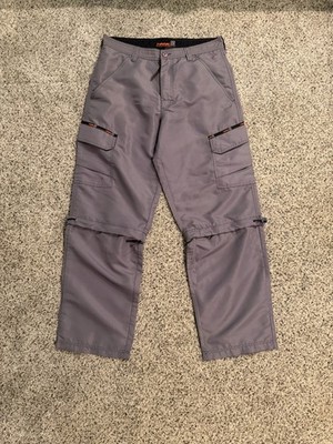 HAWK Skateboarding Men's Cargo Pants Gray Polyester Straight Leg Size 32