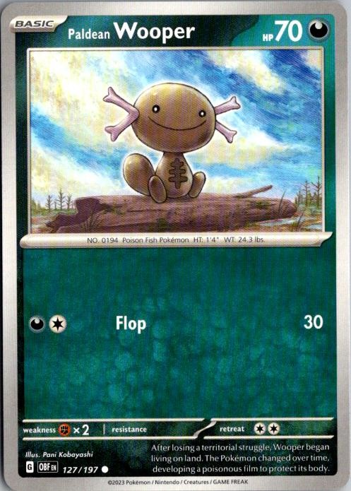 Paldean Wooper 127/197 Common Obsidian Flames Pokemon Lightly Played