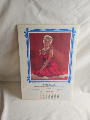 1964 Pinup Calendar Sportland Store Fairbanks Alaska #QBC