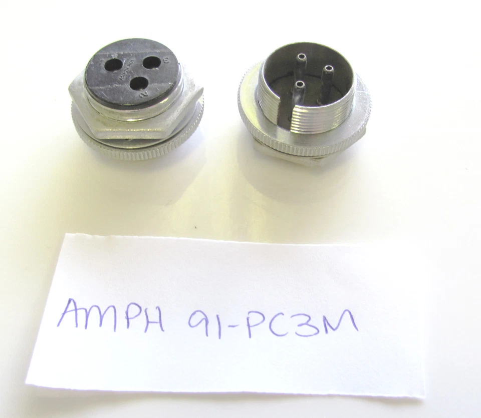 Amphenol Wire Pro - Receptáculo de panel macho de 3 contactos 91-PC3M - ENVÍO GRATUITO Foto 2 de 2