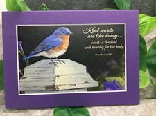 New Handmade 5x7 Matted  Scripture Inspirational Quote Songbirds Free Ship 456
