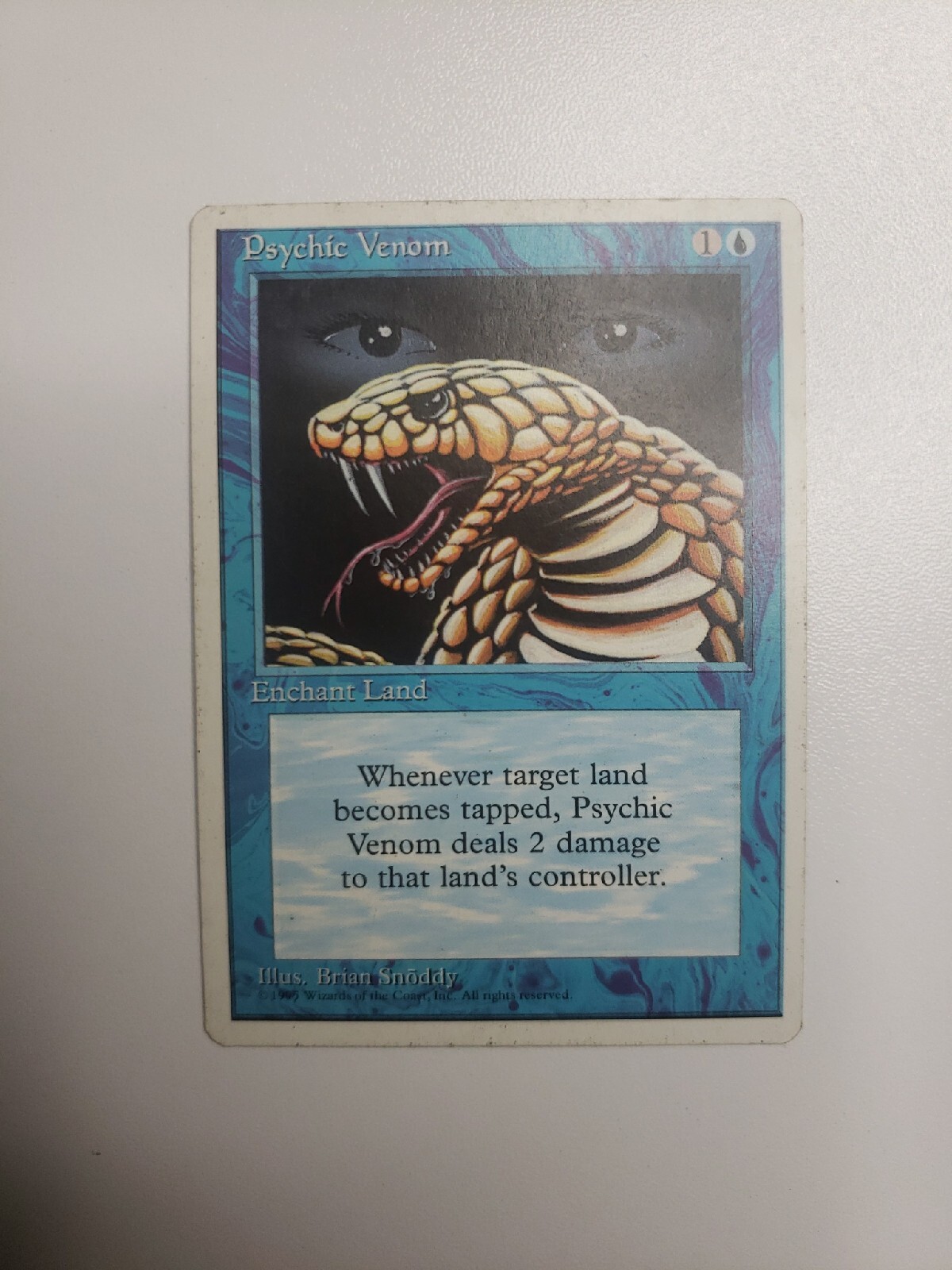 Psychic Venom MTG Vintage 1995 Blue Enchant Land Card Magic the