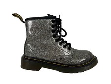 Dr. Martens Kids 12 Boots 1460 Silvery Glitter Lace Up Boots Outdoors Casual