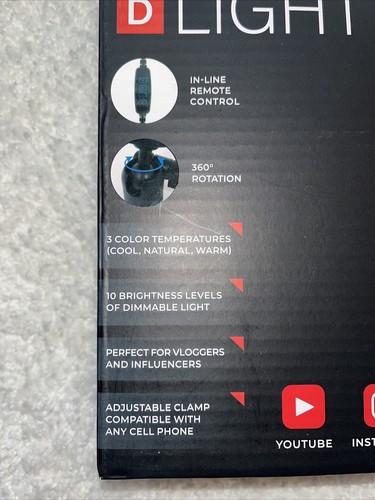 LED Live desktop ring light VLOGGING YOUTUBE selfies ⭐️ Above Phone Mount - Picture 5 of 9