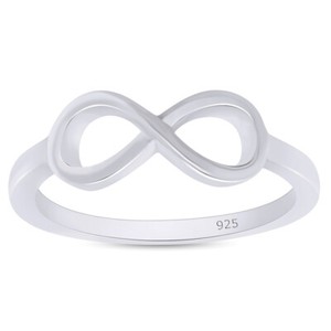 Authentic Infinity Symbol Engagement Ring for Women 14K White Gold Plated Sterling Silver