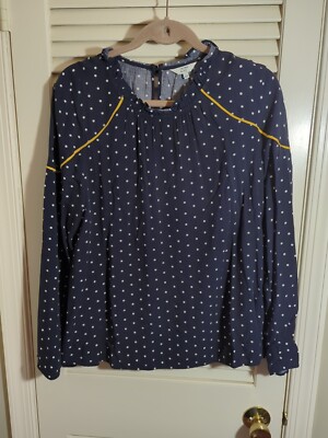 Crown & Ivy Women's Top | Size L | Blouse | Navy Blue