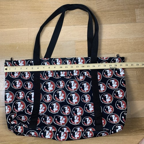 SAX Screened Florida State Seminoles FSU Logo Tote Grocery Beach Bag Zip Purse - Picture 13 of 16