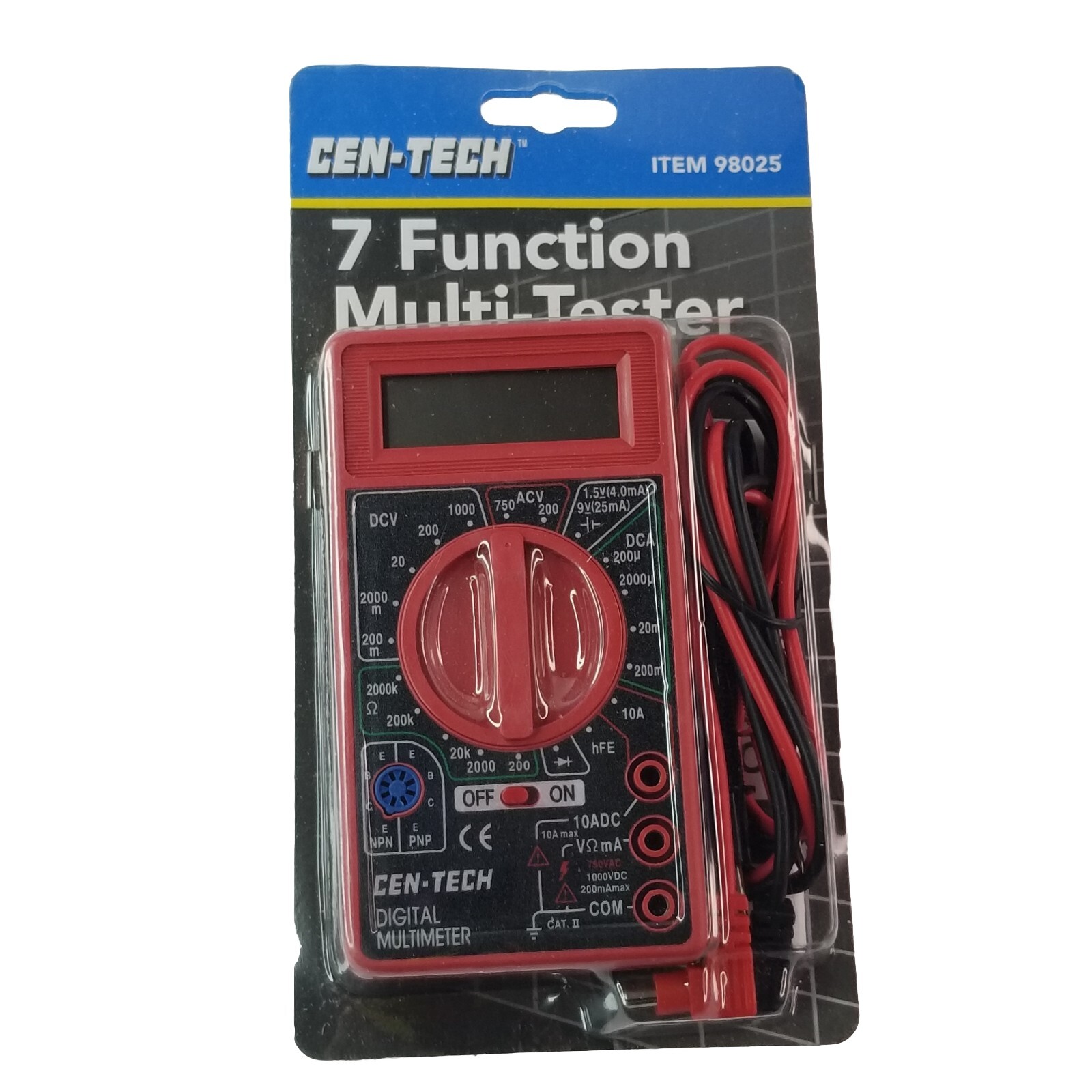 Cen-Tech 7 Function Multi-Tester #98025 Brand New Factory Sealed 