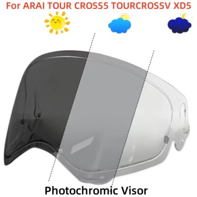 Photochromic Visor For ARAI TOUR X5 TX5 VAS-A MAX-V TOUR CROSS5 XD-5 Helmet Lens