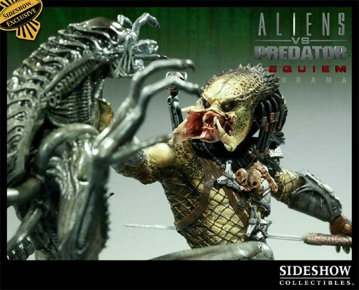 SIDESHOW EXCLUSIVE ALIENS VS PREDATOR REQUIEM DIORAMA STATUE