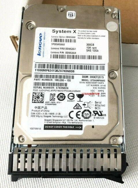 00WG661 00WG660 00WG664 LENOVO 300GB 15K 12G 2.5" G3HS SAS Hard Drive - Image 3 of 3