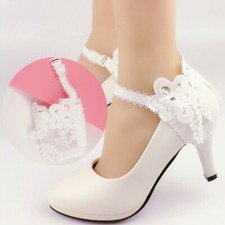 2PCS Detachable Lace Shoe Belt Straps Band Ankle Buckle for High Heels Shoes Red