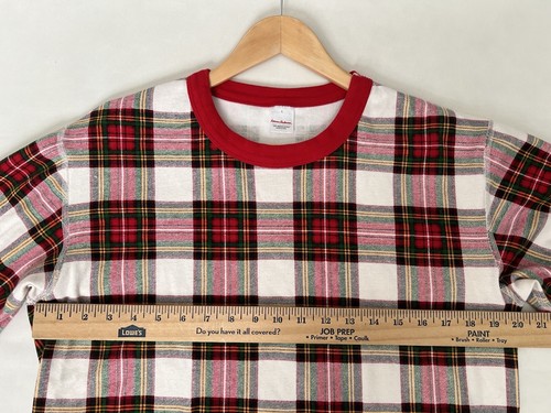 Hanna Andersson Adult Unisex Long Sleeve Pajamas Top L Family Holiday Plaid Red - Picture 5 of 14