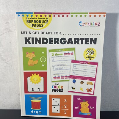 Let's Get Ready for Kindergarten Educational Workbook with song downloads