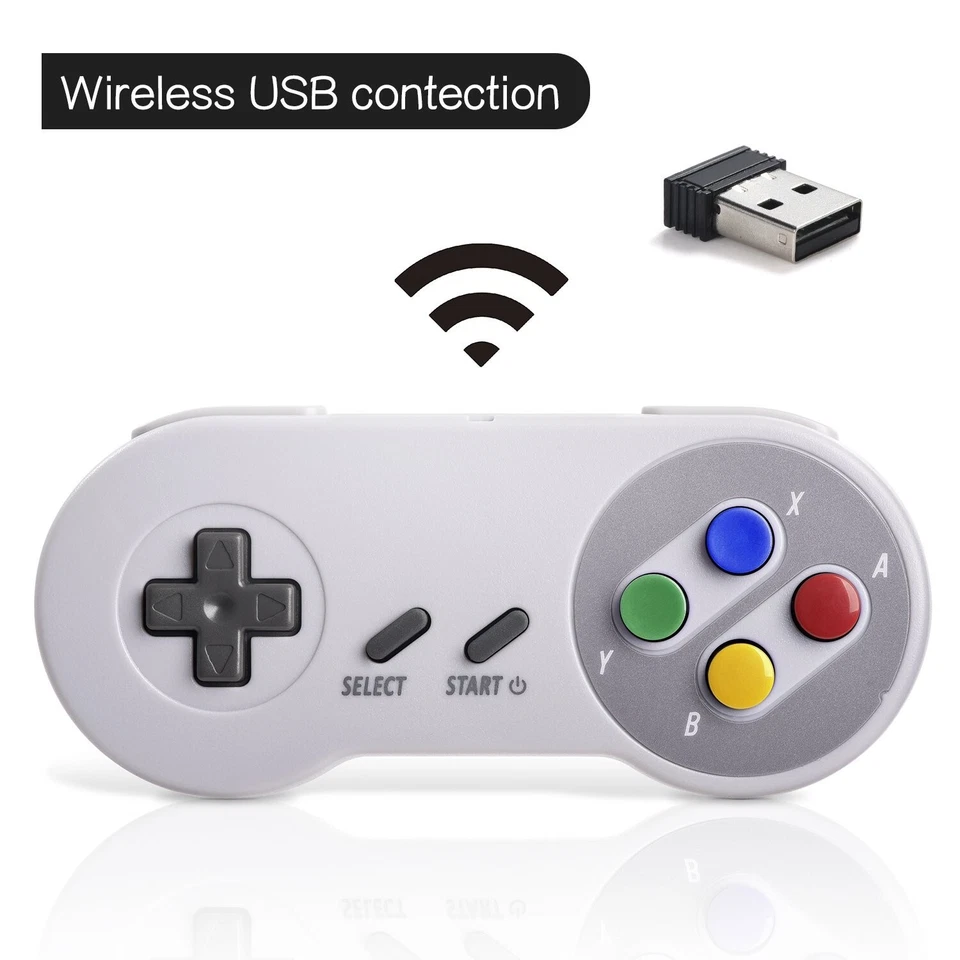 2 Pack 2.4 GHz Wireless USB Controller Compatible with SNES Games, SNES Retro... - Image 4 of 4