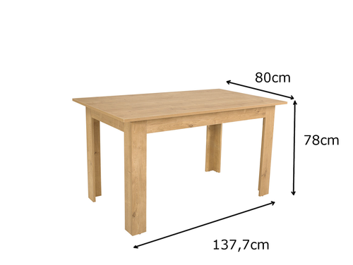 Modern wooden dining table in light wood colour, oak burlington ONLY TABLE - Picture 4 of 5