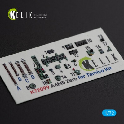 Kelik A6M5 Zero - interior 3D decals for Tamiya kit (1/72)