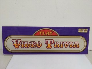 Original play video trivia Plexi Arcade Marquee Wall Art 7.8"x23.75" SD87