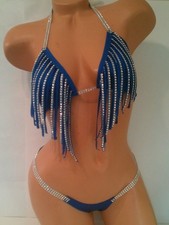 Exotic dancewear-2pc Royal Blue Bling, Bling Bikini