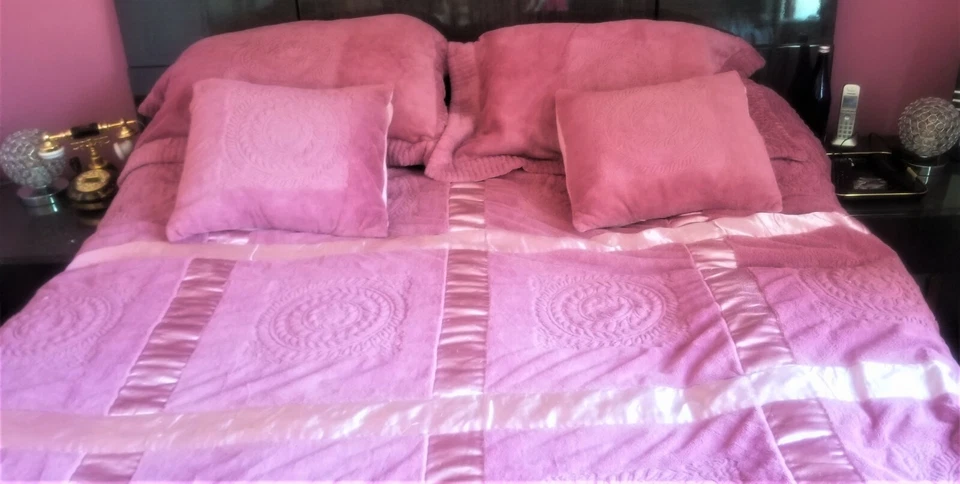 REFINEHOME постельного белья розовый мягкий кровать чехол 4 наволочка 3D вышитый комплект 5 шт. - Изображение 4 из 4