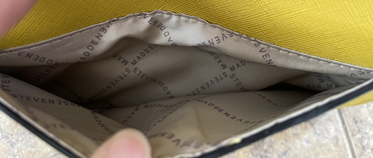 Steve Madden Faux Leather Yellow Brees Crossbody Purse without 