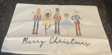 2 Merry Christmas Throw Pillow Cover 11.5" x 19.5" Nutcracker Christmas Decor