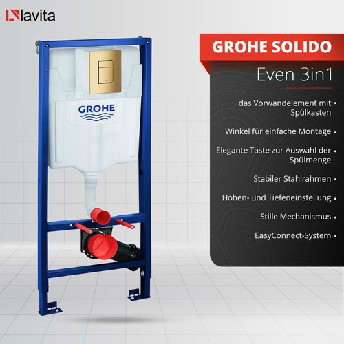 GROHE Vorwandelement Solido + Wand WC Sofi Slim Folklor + Knopf Set - Bild 27 von 29