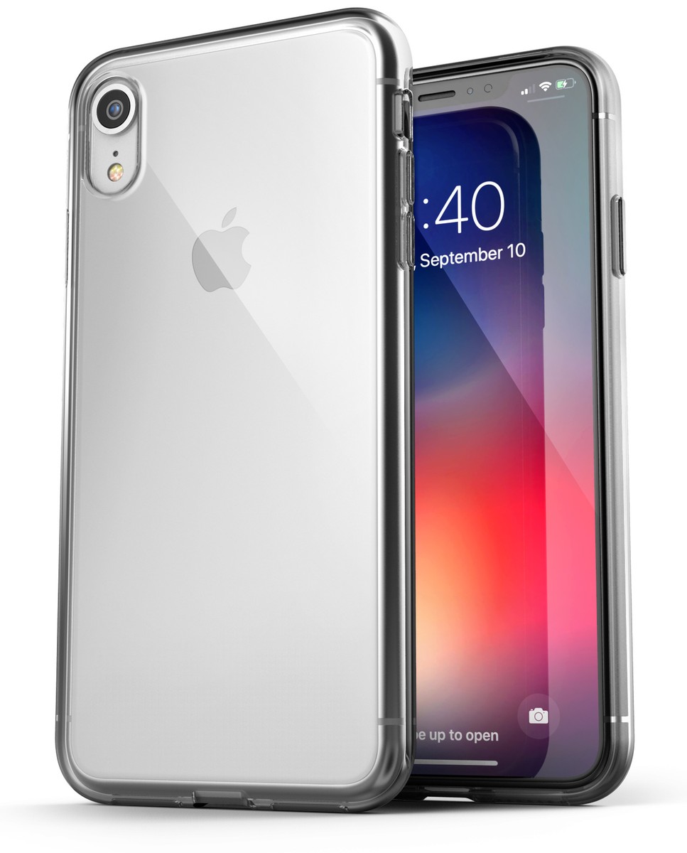 Aozuoton Cover iphone XR, Cover iphone XR Custodia con Pellicola, Trasparente Morbido Magra TPU Silicone Phone Case per iphone XR,Trasparente