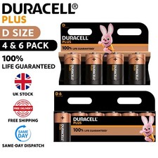 DURACELL D SIZE POWER ALKALINE LR20 MN1300 100% LIFE GUARANTEE MX1300 MONO