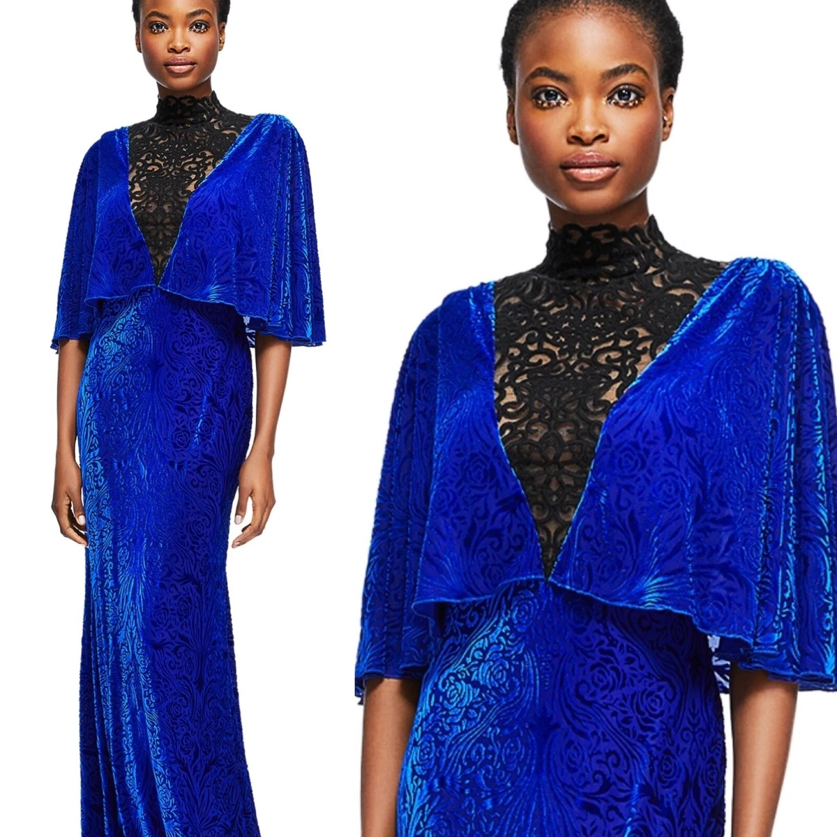 Tadashi shoji top royal blue dress