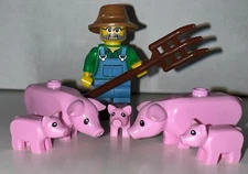 NEW - Pig Piglet Bright Pink Lego Animal Your Choice