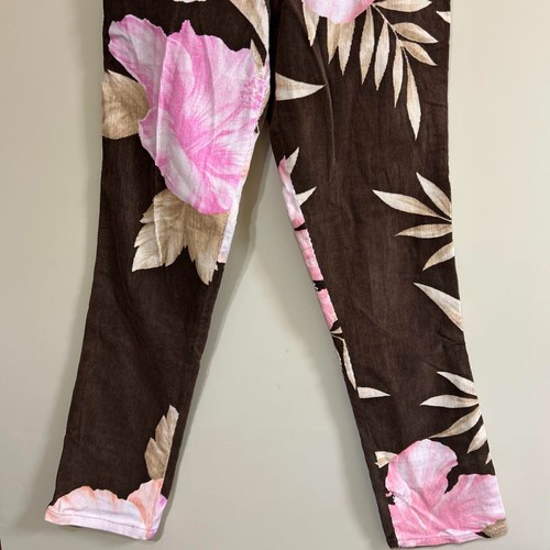 ALBA ROSA Corduroy Pants Hibiscus Black M Size - Picture 3 of 7