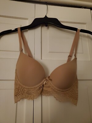 Shein - Padded Cup Bra - sz 70 B (32 A) - Nude - Adjustable & Removable Straps 