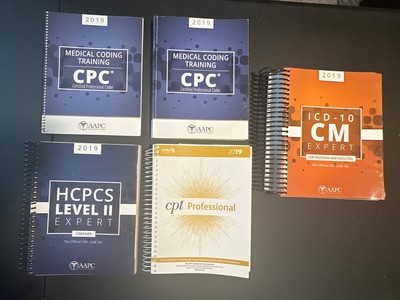2019 AAPC Medical Coding Training CPC CPT HCPCS ICD-10 CM Expert Book Bundle Lot