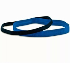 2 Pack Under Armour Women's Water/Navy Embossed Headbands Sz OS