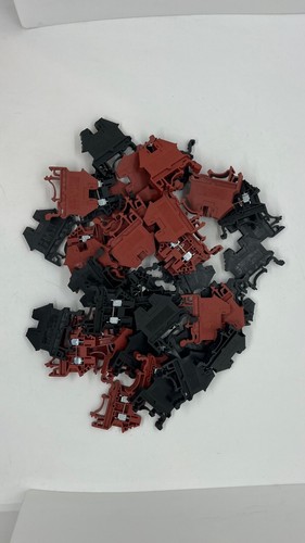 50 Pcs Dinkle DK2.5N DIN Rail Terminal Block 25 red, 25 black AWG 22-12