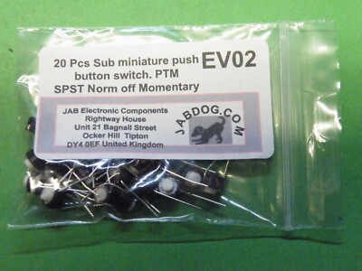 20 Stück Push to Make n/o Momentschalter Taster Miniatur 6g EV02