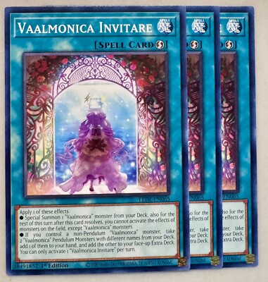 Yugioh! 3x Vaalmonica Invitare LEDE-EN065 Common 1st Ed NM